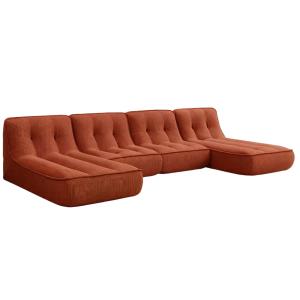 Canapé modulable avec 2 méridiennes velours 320 cm 4 places…