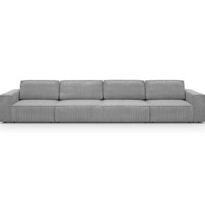 Canapé modulable convertible 7 places en velours côtelé gri…