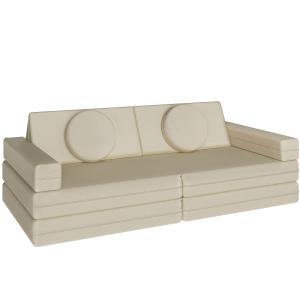 Canapé modulable de jeu 8 pièces fonction de couchage beige…