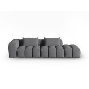 Canapé modulable droit 3 places en tissu structurel gris