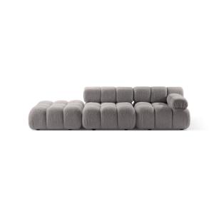 Canapé modulable droit 4 places en bouclé gris clair