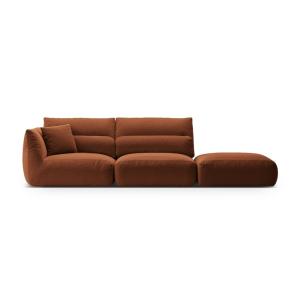 Canapé modulable droit 4 places en tissu structurel brique