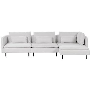 Canapé modulable en tissu gris 3 Personnes