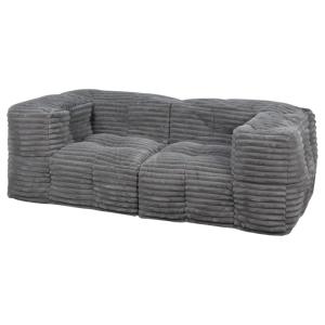 Canapé Modulable Fourrure côtelé 90x180 cm gris foncé