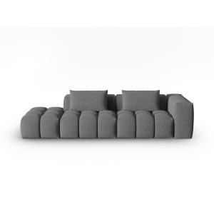 Canapé modulable gauche 3 places en tissu structurel gris