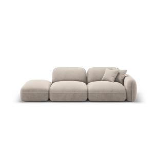 Canapé modulable gauche 3 places en velours beige foncé