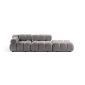 Canapé modulable gauche 4 places en bouclé gris clair