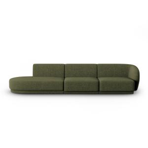 Canapé modulable gauche 4 places en tissu chenille vert chi…