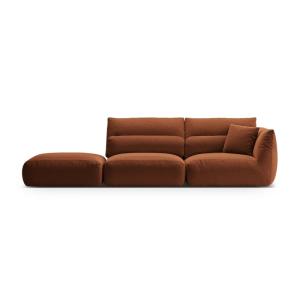 Canapé modulable gauche 4 places en tissu structurel brique