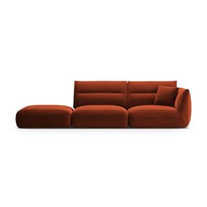 Canapé modulable gauche 4 places en velours auburn