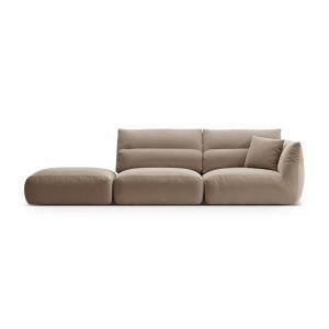 Canapé modulable gauche 4 places tissu structurel couleur s…