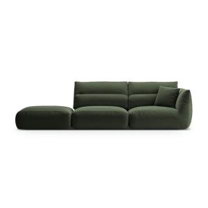 Canapé modulable gauche 4 places tissu structurel vert mous…