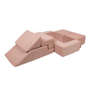 Canapé modulable pour enfants en mousse, Rose poudré