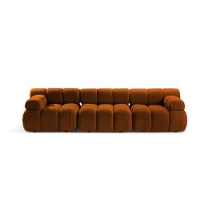 Canapé modulaire 3 places en bouclé brique