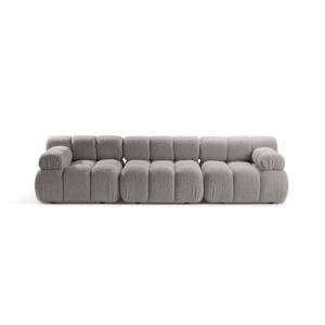 Canapé modulaire 3 places en bouclé gris clair