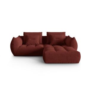 Canapé modulaire 3 places en tissu structurel rouge