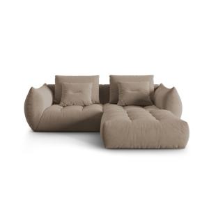 Canapé modulaire 3 places en velours marron clair