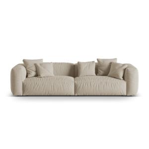 Canapé modulaire 4 places en tissu structurel beige clair