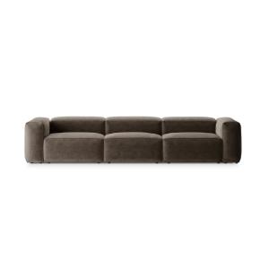 Canapé modulaire 4 places en tissu structurel cappuccino