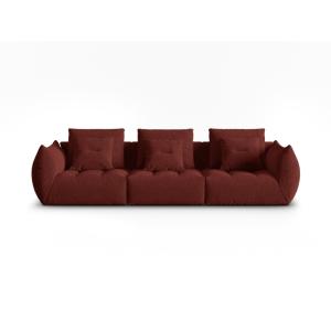 Canapé modulaire 4 places en tissu structurel rouge