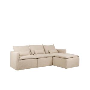 Canapé modulaire chaise longue droite déhoussable beige 280…