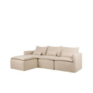 Canapé modulaire chaise longue gauche déhoussable beige 280…