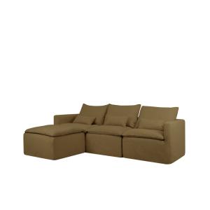 Canapé modulaire chaise longue gauche déhoussable vert 280x…