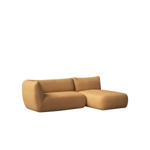 Canapé moutarde avec chaise longue à droite 250 x 148 cm