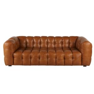 Canapé nuage 3/4 places en cuir camel