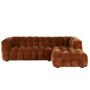 Canapé nuage d'angle droit 4/5 places en textile velouté co…