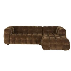 Canapé nuage d'angle droit 4/5 places en textile velouté ve…