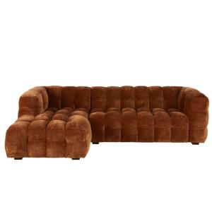 Canapé nuage d'angle gauche 4/5 places effet velours colori…