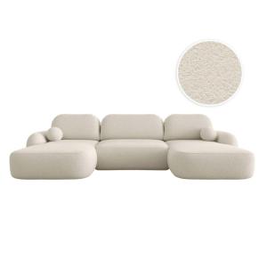 Canapé panoramique convertible 6p MILLY en tissu bouclette…