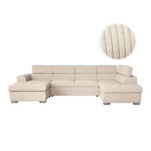 Canapé panoramique convertible avec 2 coffres en velours cô…