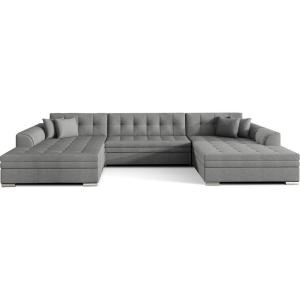 Canapé panoramique convertible tissu gris, réversible VENTU…