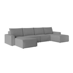 Canapé panoramique fixe 6 places en tissu Gris