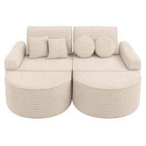 Canapé Pocket 120 cm velours côtelé 12 pcs