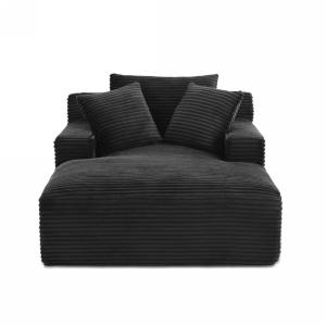 Canapé profond droit et compressé velours côtelé 1 place no…