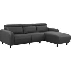 Canapé relax électrique 3 places méridienne D en PU gris