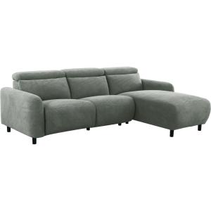 Canapé relax électrique 3 places méridienne D en velours cô…