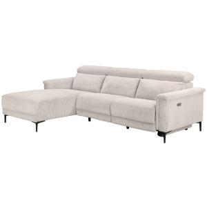 Canapé relax électrique 3 places méridienne G en velours cô…