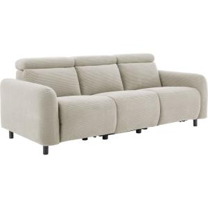 Canapé relax manuel 3 places 2 relax en velours côtelé crèm…