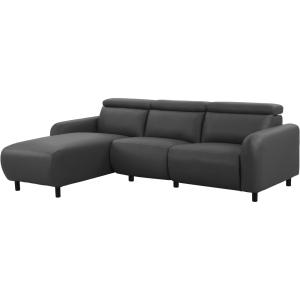 Canapé relax manuel 3 places méridienne G en PU gris