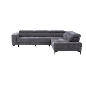 Canapé relaxation polyester gris anthracite 5 places