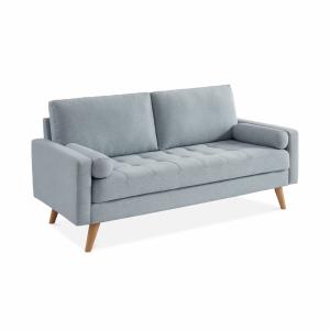 Canapé scandinave 3 places en tissu gris clair droit