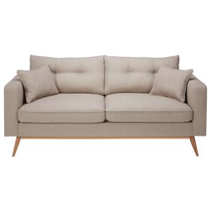 Canapé style scandinave 3 places beige aspect chiné