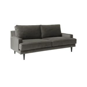 Canapé velours 2 places gris clair