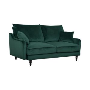 Canapé velours 2 places vert forêt