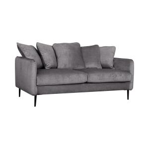 Canapé velours 3 places anthracite
