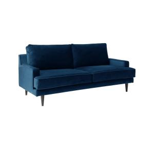 Canapé velours 3 places bleu